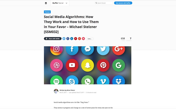 博文頁面上的社交分享